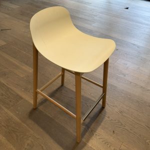 White Stool w/Wood Legs - 28410