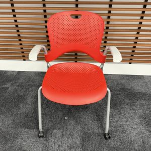 Red Caper Chair on Wheels - 28394