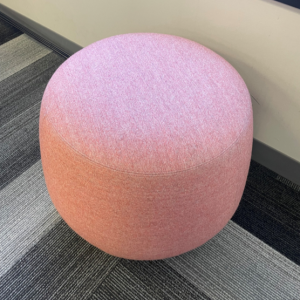 Pink Pouf Stool on Wheels - 28447