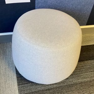 Light Grey Poof Stool on Wheels - 28454