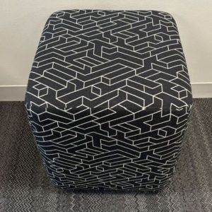Black and White Pouf on Wheels - 28448