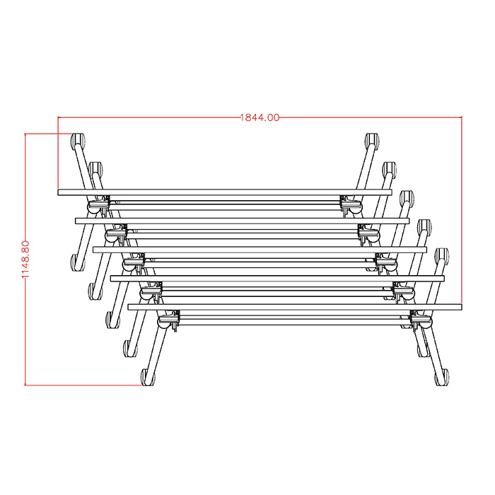 N9NE 60″ Flip Top Training Table Base-Only –22099-PTLF-60BLK - Image 2